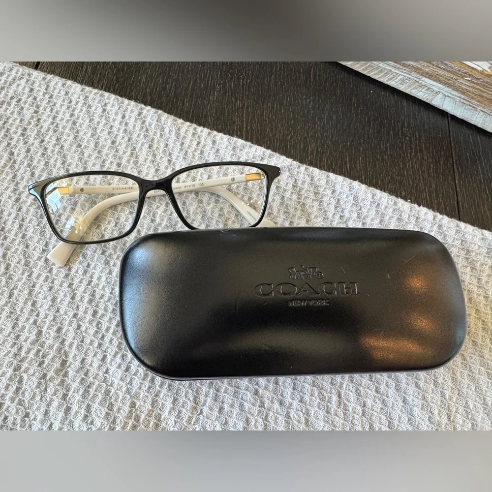 Coach 5340 Black and Ivory Eyeglasses with Case - Picture 2 of 3